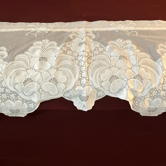 VINTAGE SWAG VALENCES PAIR  SEMISHEER COTTON POLYESTER - Picture 8 of 15